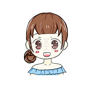 图怪兽原创元素卡通表情包女孩可爱卖萌