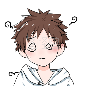 图怪兽原创元素卡通表情包棕色男孩迷糊眩晕