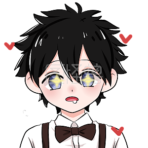 图怪兽原创元素卡通表情包蓝色男孩喜欢星星眼流口水