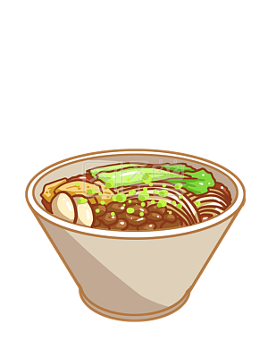 图怪兽原创元素 黄色 卡通 螺蛳粉 美食 漫画海报