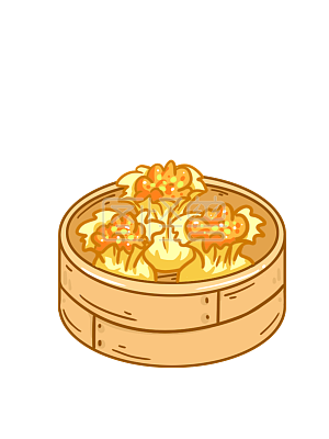 图怪兽原创元素       黄色    卡通    烧麦   美食   漫画海报