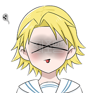 图怪兽原创元素卡通表情包金色男孩去世嗝屁