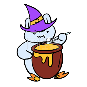 图怪兽原创元素万圣节小猪不好吃表情包插画元素