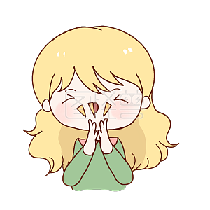 图怪兽原创元素卡通日常金发女孩表情包鼓掌