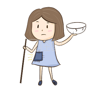 商业 宣传 漫画海报 人物 卡通 餐饮美食 蓝色 挨饿乞讨 吃面 可怜