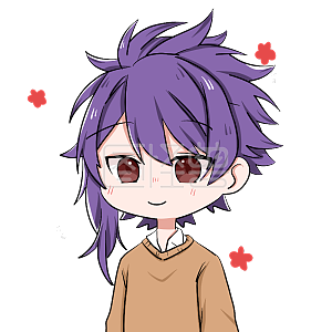 图怪兽原创元素卡通表情包紫色杀马特非主流男孩喜欢脸红