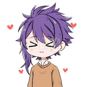 图怪兽原创元素卡通表情包紫色杀马特男孩喜欢兴奋