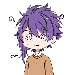 图怪兽原创元素卡通表情包紫色杀马特男生迷糊眩晕