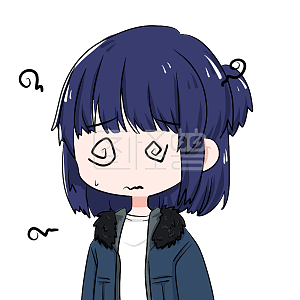 图怪兽原创元素卡通表情包蓝色迷糊眩晕