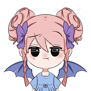 图怪兽原创元素卡通表情包蝙蝠女孩万圣节赌气