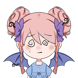 图怪兽原创元素卡通表情包迷糊眩晕蝙蝠女孩万圣节