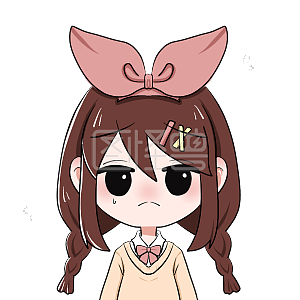 图怪兽原创元素卡通表情包可爱女孩难受流汗