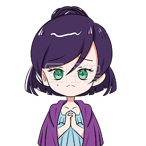 图怪兽原创元素卡通表情包公主女孩皱眉担心祈祷