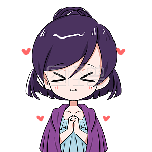 图怪兽原创元素卡通表情包公主祈祷兴奋开心