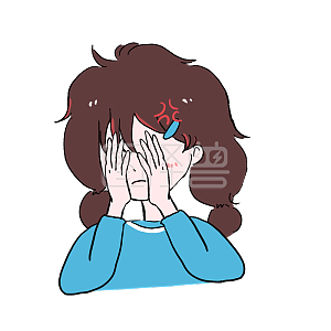 图怪兽原创元素卡通女孩表情包捂脸