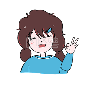 图怪兽原创元素卡通女孩表情包ok