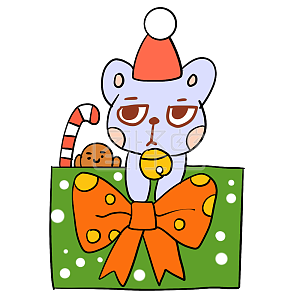 图怪兽原创元素圣诞节礼物失落表情包插画原创元素