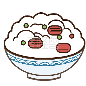 国潮 卡通 节日 节气 冬至 食物 美食 习俗 八宝饭