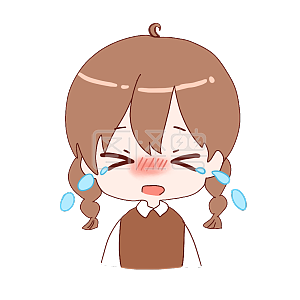 图怪兽原创元素卡通可爱小女孩表情包哭泣