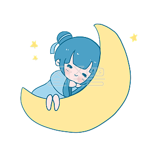 图怪兽原创元素卡通可爱小女孩表情包晚安