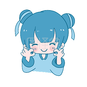 图怪兽原创元素卡通可爱小女孩表情包ok