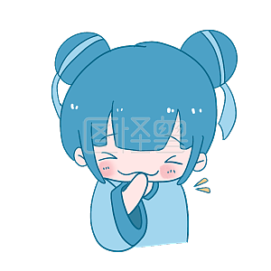图怪兽原创元素卡通可爱小女孩表情包捂嘴偷笑