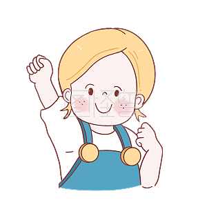 图怪兽原创元素金卡通女孩表情包加油