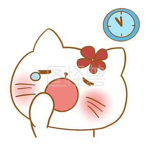 图怪兽原创元素卡通可爱白色小猫表情包犯困