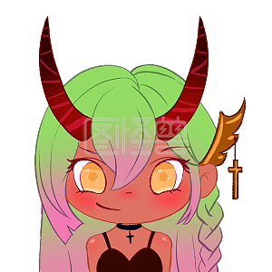 图怪兽原创元素可爱小女孩表情包恶魔 坏笑