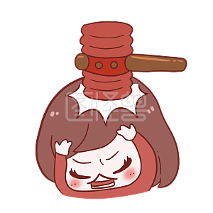 图怪兽原创元素卡通可爱短发女孩表情包打击