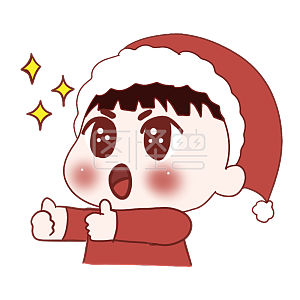 图怪兽原创元素卡通可爱圣诞男孩表情包棒