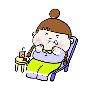 图怪兽原创元素圣诞节小姑娘叹气表情包插画原创元素