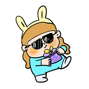 图怪兽原创元素双十一女孩酷girl表情包插画原创元素