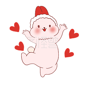 图怪兽原创元素圣诞节卡通可爱兔子表情包我来啦