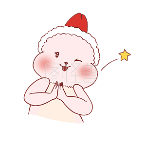 图怪兽原创元素圣诞节卡通可爱兔子表情包鼓掌