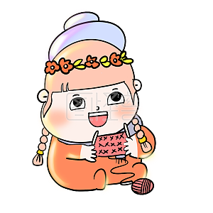 图怪兽原创元素立冬小女孩乐开花表情包插画原创元素