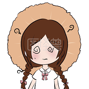 图怪兽原创元素卡通表情包草帽女孩迷糊眩晕