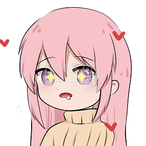 图怪兽原创元素卡通表情包粉色女孩喜欢星星眼流口水