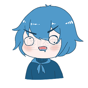 图怪兽原创元素卡通蓝色男生表情包傻