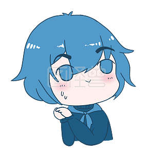 图怪兽原创元素卡通蓝色男生表情包慌
