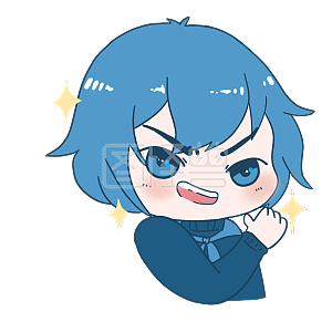 图怪兽原创元素卡通蓝色男生表情包交给我吧