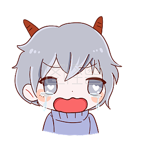 图怪兽原创元素卡通可爱牛年男孩表情包感动