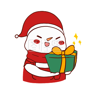 图怪兽原创元素卡通圣诞节雪人拟人表情包送礼