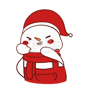 图怪兽原创元素卡通圣诞节雪人拟人表情包扔雪球