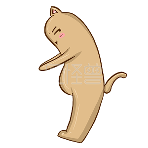 图怪兽原创元素 商业 宣传 表情包 卡通 可爱 猫 长条猫 黄色 搞笑