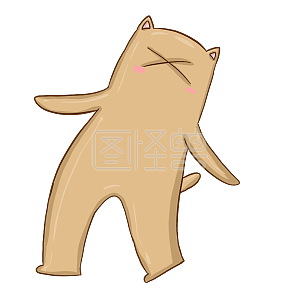 图怪兽原创元素 商业 宣传 表情包 卡通 可爱 猫 长条猫 黄色 搞笑