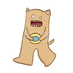 图怪兽原创元素 商业 宣传 表情包 卡通 可爱 猫 长条猫 黄色 搞笑