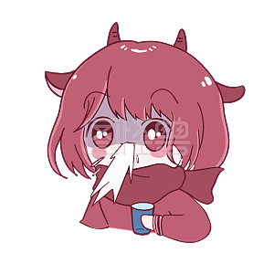 图怪兽原创元素卡通可爱牛年小女孩表情包喷水