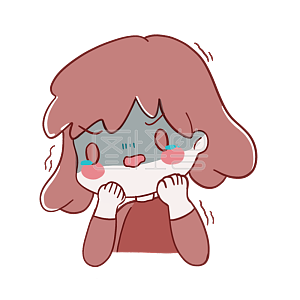 图怪兽原创元素卡通简约女孩表情包吓哭