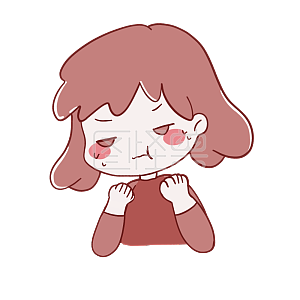 图怪兽原创元素卡通简约女孩表情包逃避